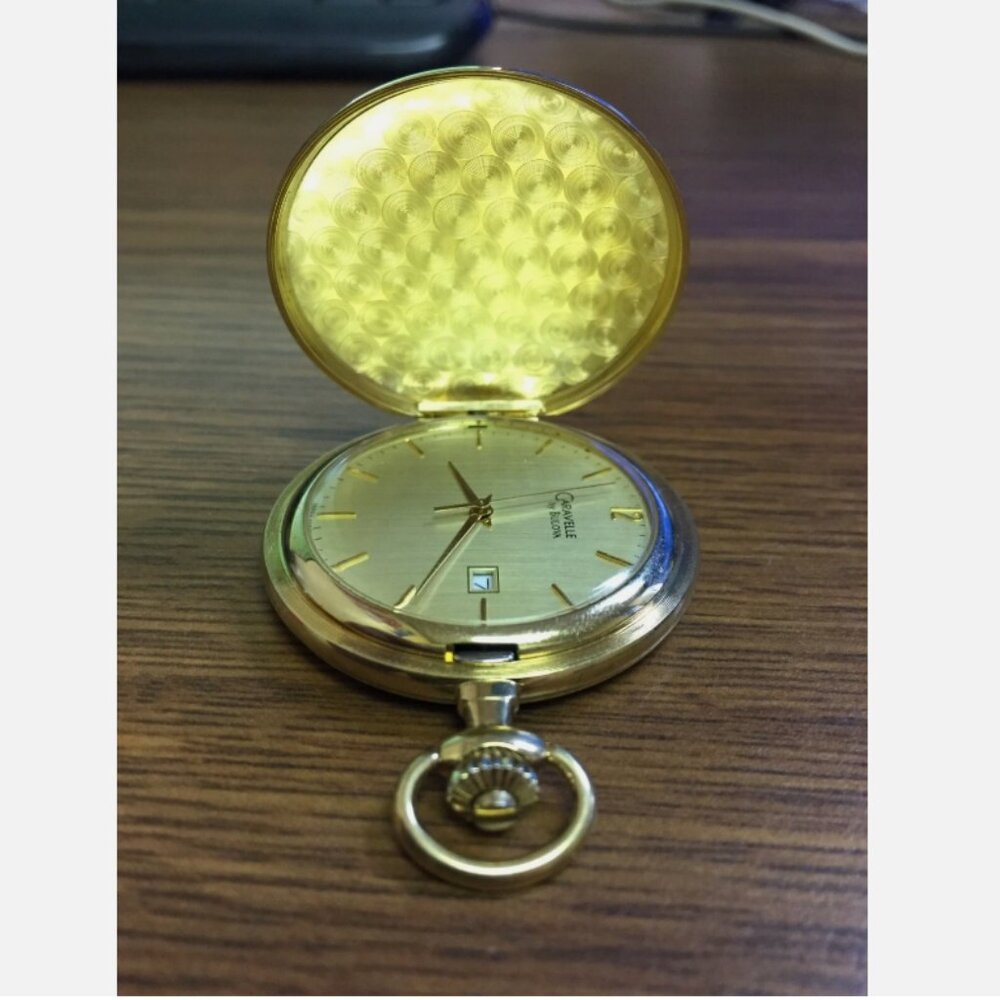 WORKS! Caravelle Bulova Pocket Watch C837018 Base Metal Case A5 Made in France